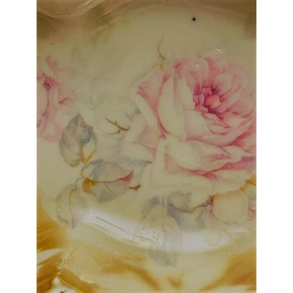 Vintage German Celebrate Rose Design Lusterware Long Oval Bowl - Picture 4 of 4